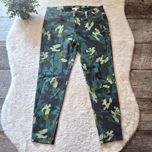 CAbi Green Camouflage Skinny Pants